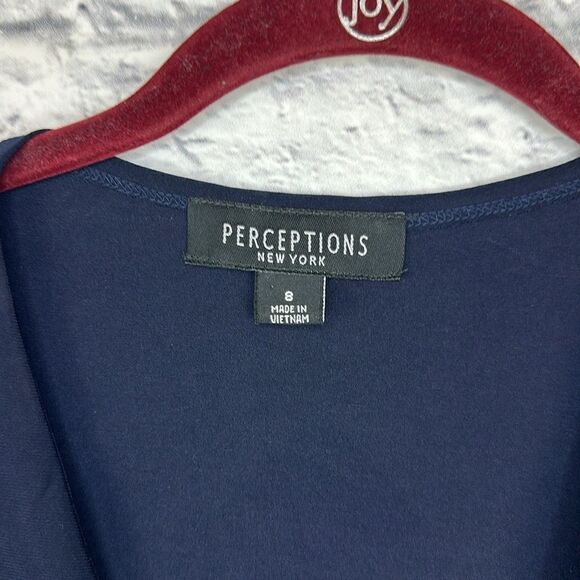Perceptions New York Navy Cropped Cardigan Size 8 - Picture 3 of 7